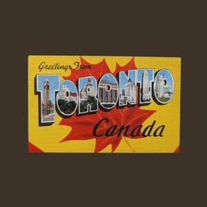 6/$15 Vintage Blank Greetings from Toronto Postcard Unused Linen